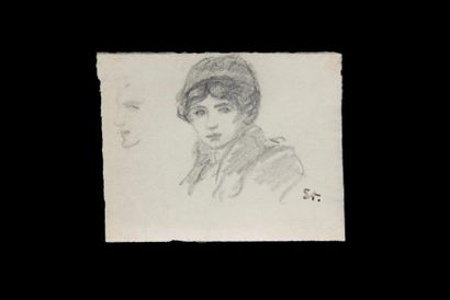 null THEOPHILE ALEXANDRE STEINLEN (LAUSANNE 1859 - PARIS 1923) Portrait de femme...
