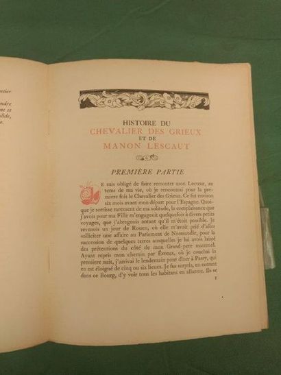 null PRÉVOST (l abbé). Histoire du chevalier des Grieux et de Manon Lescaut. Paris,...