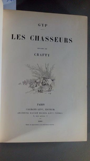 null GYP. Les Chasseurs. Paris, Calmann Lévy, 1888. Grand in-8, demi-chagrin bleu...