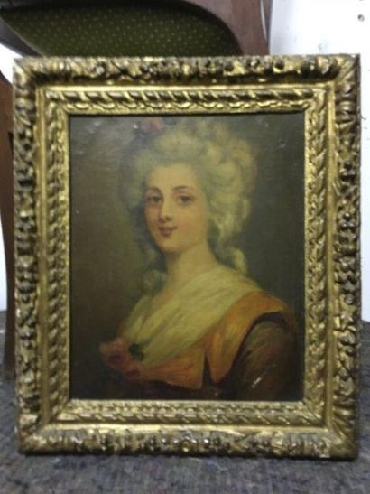 null Ecole Française du XVIIIème siècle Portrait de femme Huile sur toile