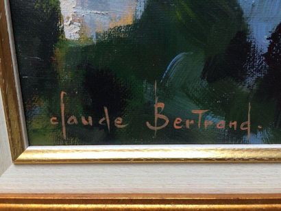 null Claude BERTRAND Village de Cotignac Huile sur toile signée en bas à gauche 55...