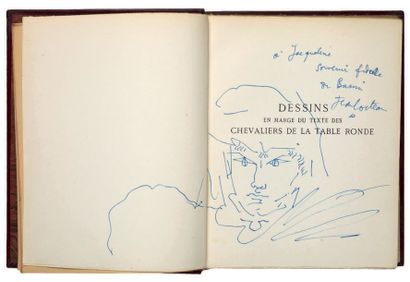COCTEAU Jean DESSINS EN MARGE DU TEXTE DES CHEVALIERS DE LA TABLE RONDE. Paris, Gallimard,...