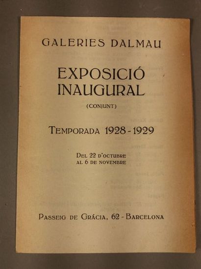 [DALI Salvador] EXPOSICIÓ INAUGURAL Temporada 1928-1929. Barcelona, Galeries Dalmau....