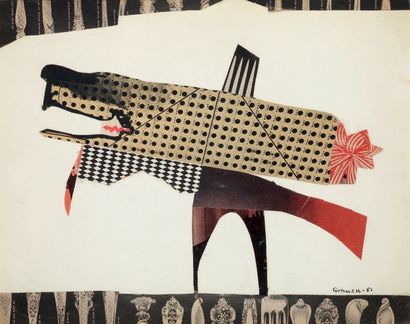GRANELL Eugenio COLLAGE ORIGINAL SIGNÉ. 1961. 27 x 34,5 cm, sous encadrement.
Beau...
