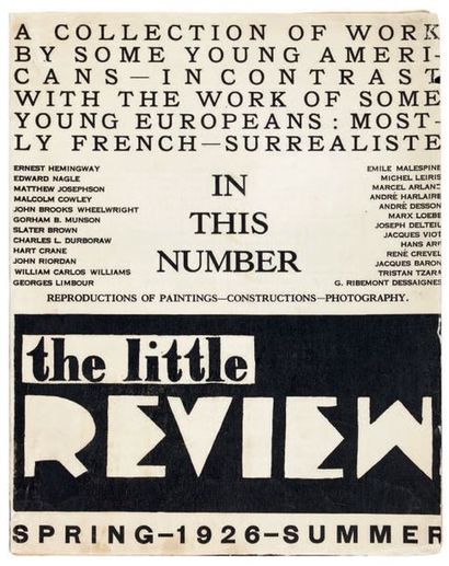 null REVUE. THE LITTLE REVIEW. New York, spring-summer 1926. Grand in-8 carré, broché,...