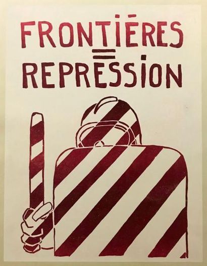 null Frontières = répression

Affiche entoilée 

44 x 33,7 cm 

Léger accroc à droite...