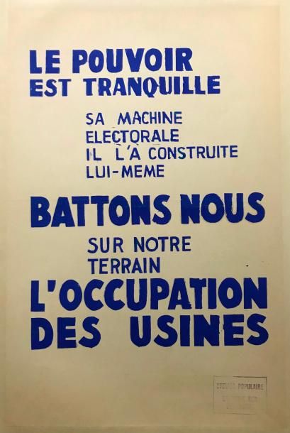 null Le pouvoir est tranquille

Affiche entoilée 

Tampon Atelier Populaire Ex-Ecole...