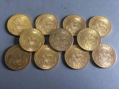 null 21 pièces en or 20 dollars USA 1904
