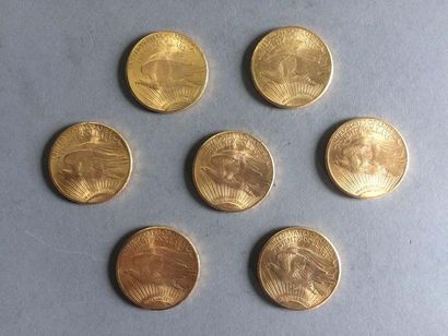 null 11 pièces en or 20 dollars USA 1927 et 1928