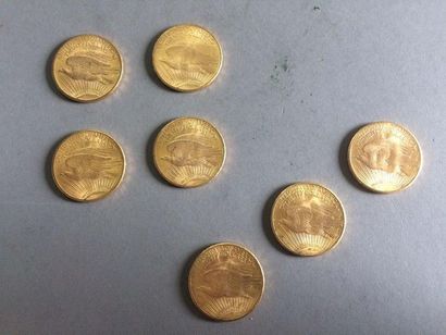 null 15 pièces en or 20 dollars USA 1922-1923-1925-1926