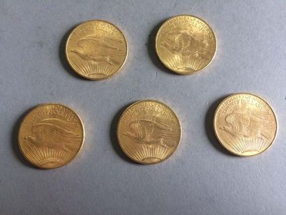 null 11 pièces en or 20 dollars USA 1907-1908-1910-1912-1914-1915