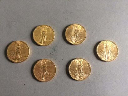 null 11 pièces en or 20 dollars USA 1907-1908-1910-1912-1914-1915