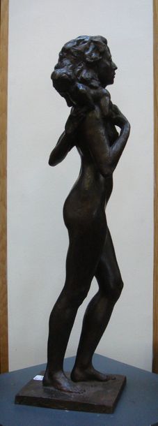 CHERKI Mère et enfant
Bronze à patine brune
H. 54,5 cm