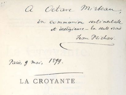 PSICHARI (Jean) La Croyante. Paris, P.-V. Stock, 1899. In-12, broché.
Édition originale.
UN...