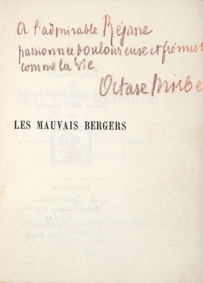 MIRBEAU (Octave) Les Mauvais bergers. Pièce en cinq actes. Paris, Librairie Charpentier...