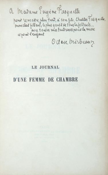 MIRBEAU (Octave) Le Journal d'une femme de chambre. Paris, Librairie Charpentier...