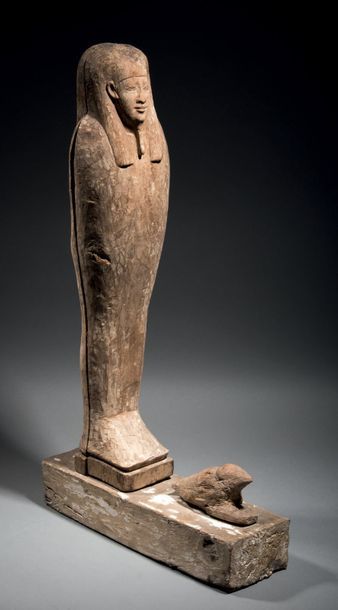 null Statue représentant le dieu Ptah-Sokar-Osiris momiforme, paré de la barbe postiche...