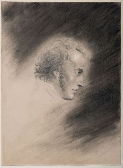 Alexandre-Marie COLIN (1798-1875) Portrait d'homme
Crayon noir, estompe et gouache...