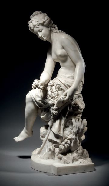 Mathurin MOREAU (1822-1912) Flore
Statue en marbre blanc signée Mathurin Moreau sur...