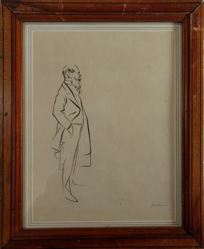 Jean-Louis FORAIN (1852-1931) Homme de profil
Plume et encre noire
Signé en bas à...