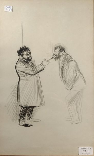 Jean-Louis FORAIN (1852-1931) Homme debout
Plume et encre noire 42,5 x 27 cm
Monogrammé...