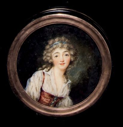 Charles HÉNARD (Vers 1757-après 1808 ou 1812) Portrait d'Anne Potocka en buste vers...