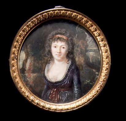 Jean-François GÉRARD, dit FONTALLARD (1772-1857) Portrait de femme en buste de face...