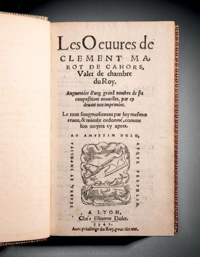 MAROT, Clement Les Oeuvres de Clément Marot de Cahors, Valet de chambre du Roy
Lyon,...