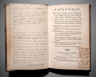 JULLIOT fils, P. F. et PAILLET, A. J. Catalogue des Vases, Colonnes, Tables de Marbres...