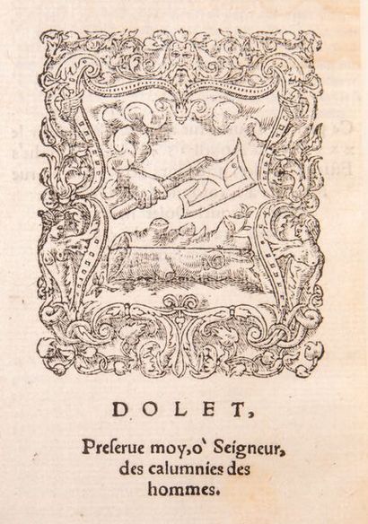 DOLET, Étienne Orationes duae in Tholosam. Eiusdem Epistolarum libri II. Eiusdem...