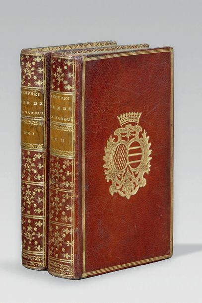 LAFARGUE (Etienne de) Oeuvres mêlées. Paris, Duchesne, 1765. 2 volumes in-12, maroquin...