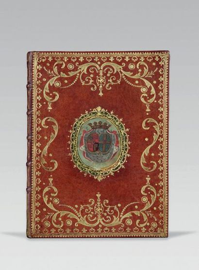  MANUSCRIT. - Recueil de vers choisis. S.d. (vers 1780). In-8 carré, maroquin rouge,...