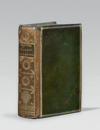 CHARTIER (Alain) Les Oeuvres. Paris, Galliot du Pré, 1529. Petit in-8, maroquin vert...