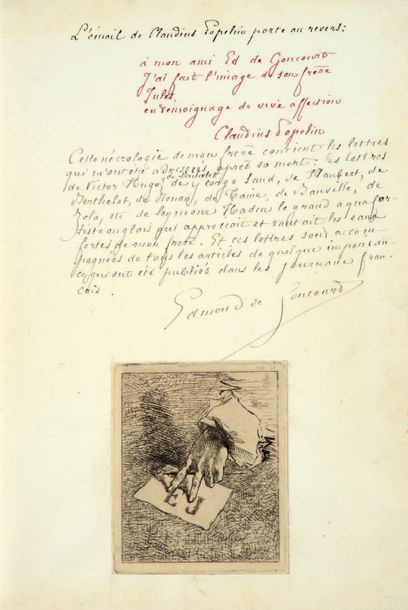 GONCOURT (Edmond de). Nécrologie de Jules de Goncourt. Contenant les principaux articles...