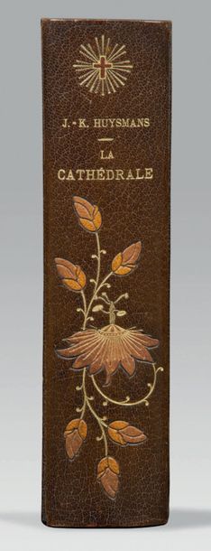 HUYSMANS (Joris-Karl). La Cathédrale. Paris Stock, 1898. In-12, bradel demi-maroquin...