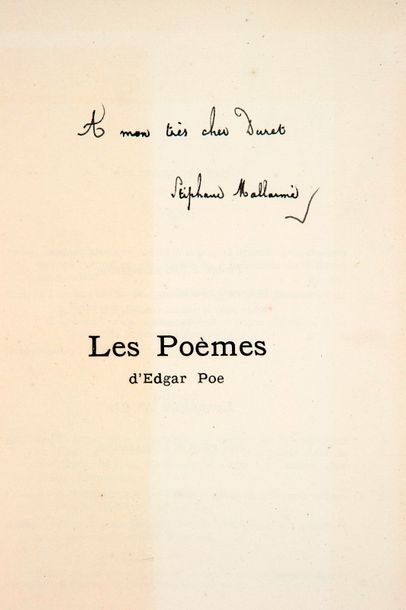 MALLARMÉ (Stéphane). - POE (Edgar). Les Poèmes d'Edgar Poe. Bruxelles, Edmond Deman,...
