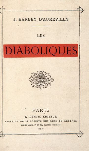 BARBEY D'AUREVILLY (Jules). Les Diaboliques. Paris E. Dentu, 1874. In-12, maroquin...