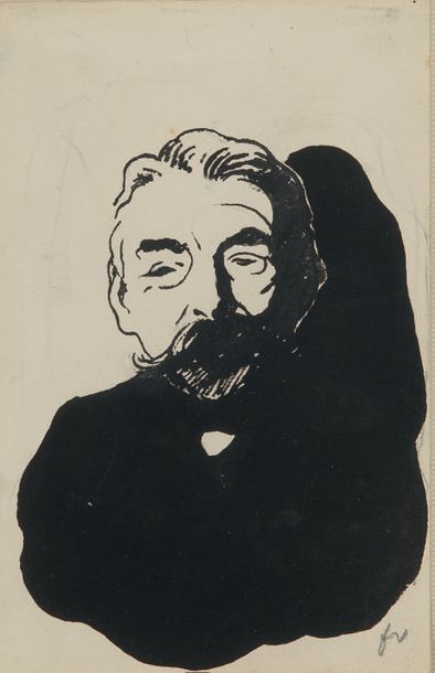 null [MALLARMÉ (Stéphane)]. VALLOTTON (Félix). Portrait de Stéphane Mallarmé. [1895]....