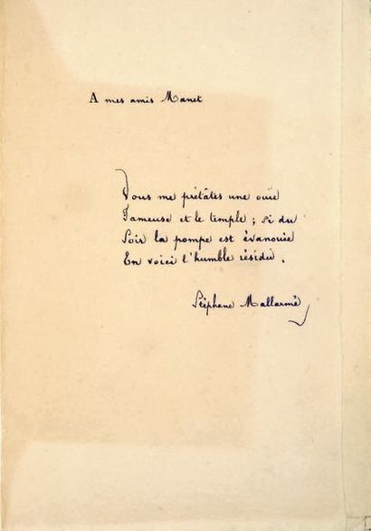 MALLARMÉ (Stéphane). Villiers de l'Isle-Adam. Paris, Librairie de l'Art indépendant,...