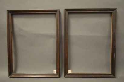 null DEUX CADRES en bois mouluré et teinté.
Italie, XVIIIe siècle.
44,6 x 63 cm -...