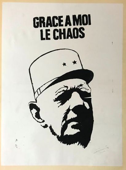 null Grâce à moi le chaos. 

Affiche entoilée 

Tampon Atelier Populaire Numéro 3...