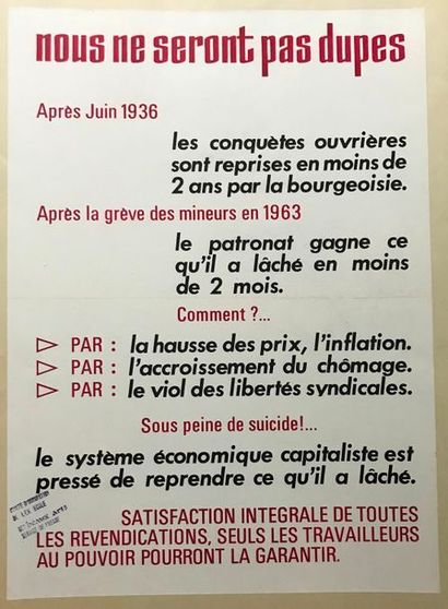 null Nous ne serons pas dupes. 

Affiche entoilée 

Tampon Comité d'occupation de...