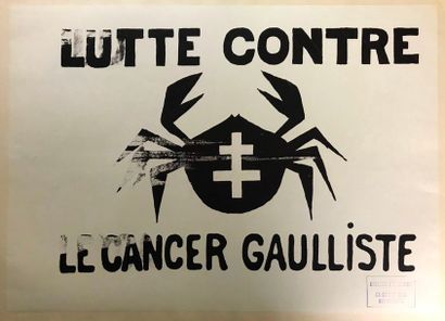 null Lutte contre le cancer gaulliste 

Affiche entoilée 

Tampon Atelier Populaire...