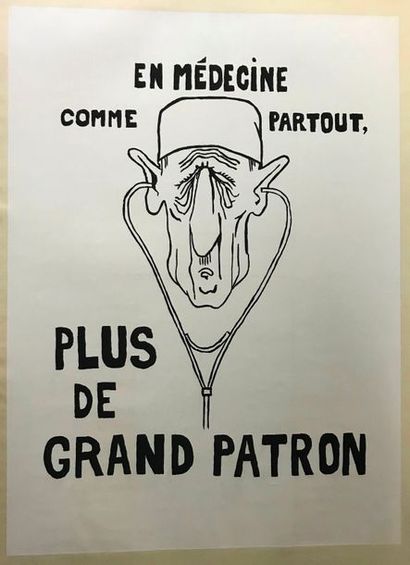 null En médecine comme partout plus de grand patron. 

Affiche entoilée 

80 x 58...