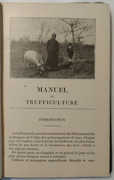 PRADEL (Louis) Manuel de trufficulture. Guide pratique. Paris, Baillière, 1914. In-12,...