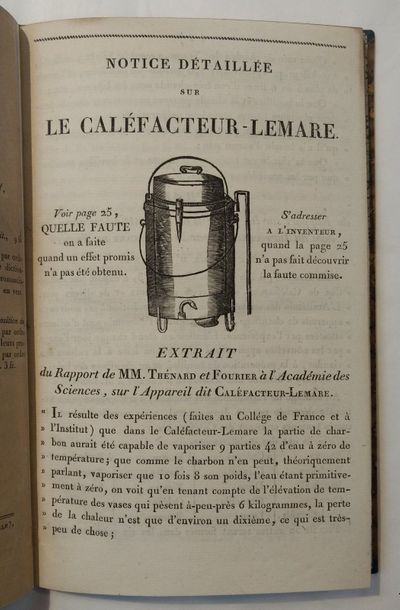 LEMARE Notice détaillée sur la Caléfacteur-Lemare, qui a obtenu un brevet d'invention...