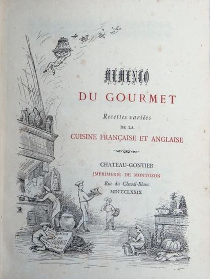 [MONTOZON (Stéphane de)] Memento du gourmet. Recettes variées de la cuisine française...