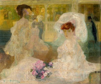 Hermenegildo ANGLADA-CAMARASA (1871-1959) Fleurs de Paris, 1902-1903
Huile sur panneau
Signée...