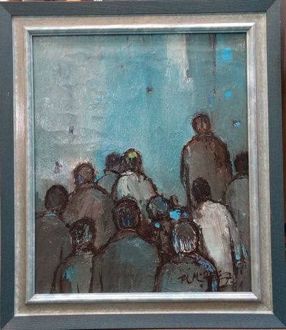 null Philippe MOUTARD-MARTIN (1934) L attente Huile sur toile 55 x 46 cm Signée en...