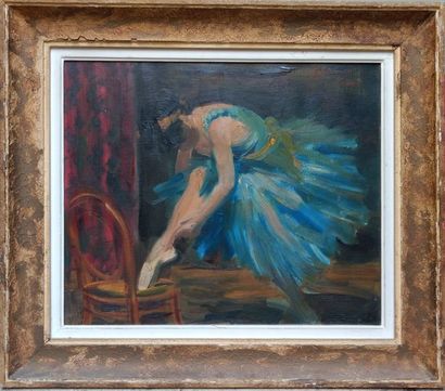 null GEORGES SIMONKA (1916-2001) Danseuse de l opéra Huile sur toile 46 x 55 cm Signée...